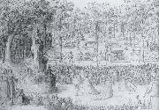 Court ball following the Ballet of the Provinces of France with a view to gthe gardens of the Tuileries, Antoine Caron